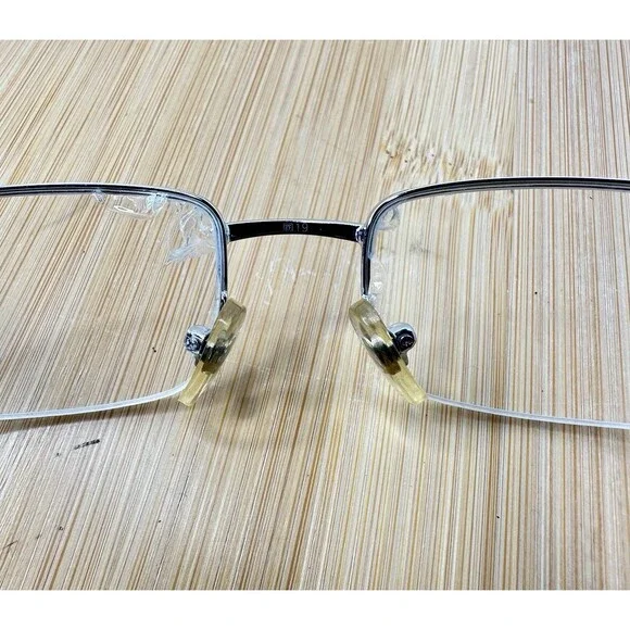 Cartier Platinum Men's Eyeglasses 54-19-140 Half Rim Wooden Temples FRAMES ONLY